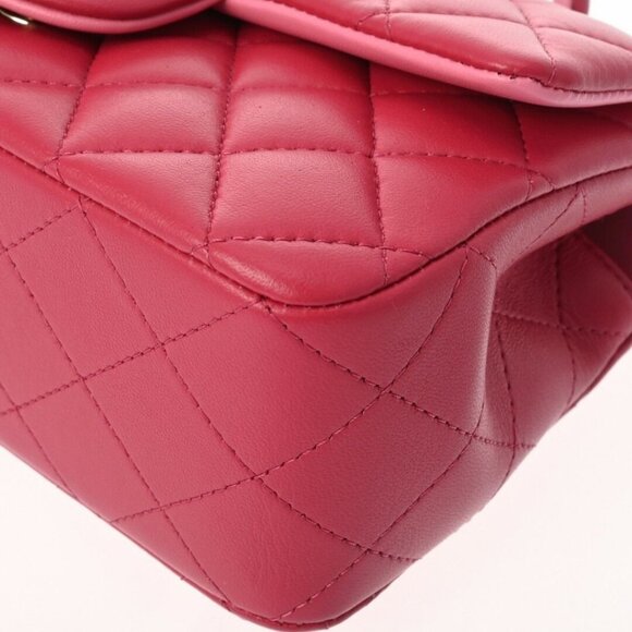 CHANEL Lambskin Quilted Mini Top Handle Rectangular Flap Bag Pink - Picture 11 of 11